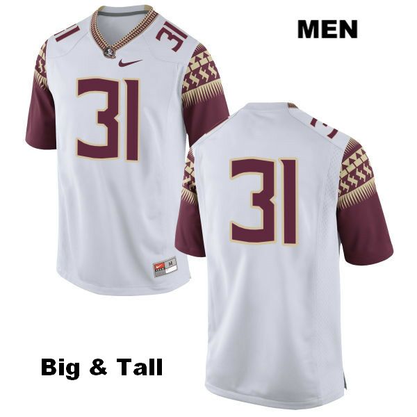 Men's NCAA Nike Florida State Seminoles #31 Kris Dixon College Big & Tall No Name White Stitched Authentic Football Jersey EDF8769ZB